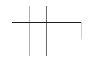 サイコロ型（立方体）の展開図